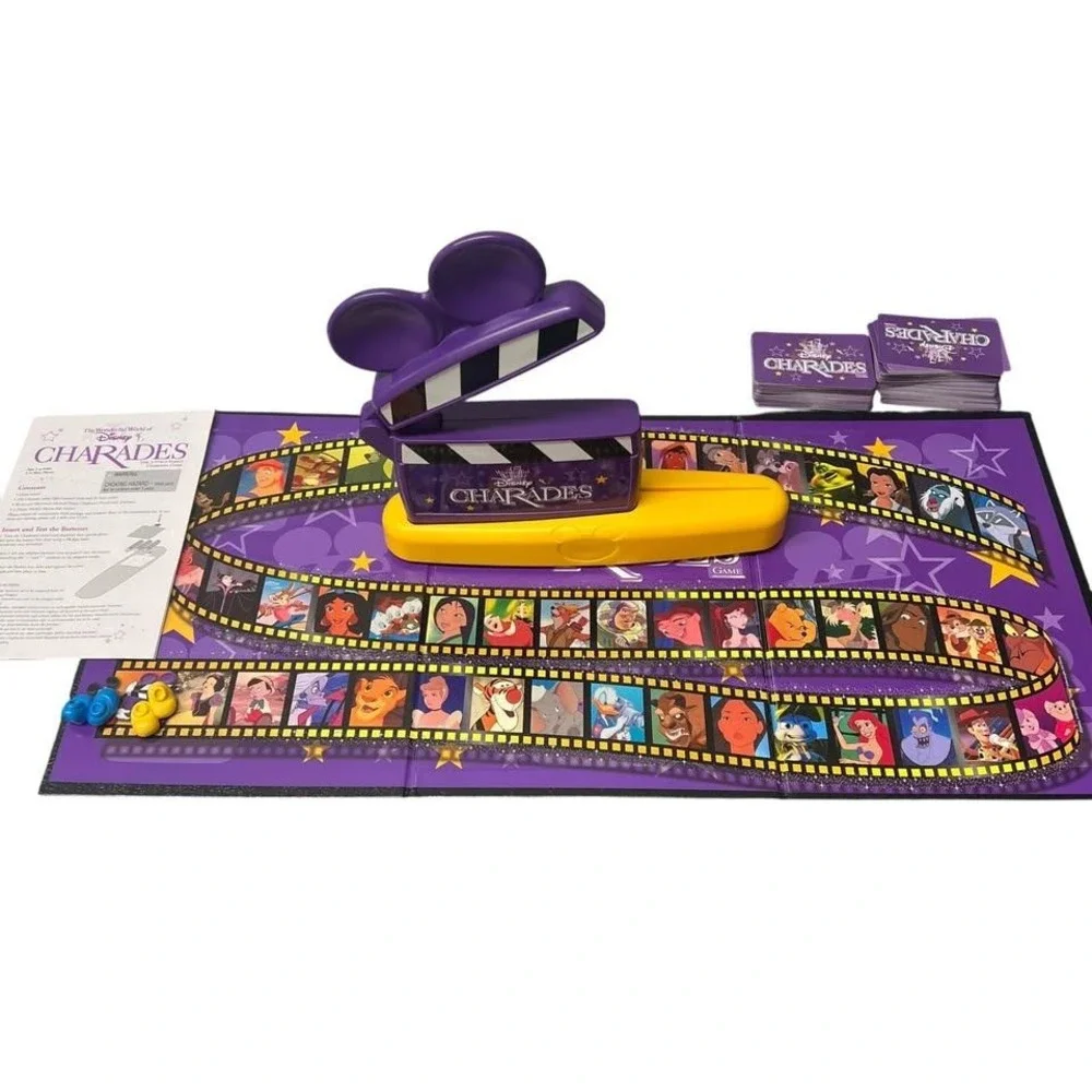 Disney Charades Game Board Game By‎ Mattel Complete Metal Tin Box